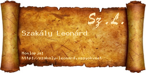 Szakály Leonárd névjegykártya