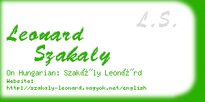 leonard szakaly business card